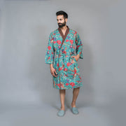 Men Multi-colour Pure Cotton kimono robe