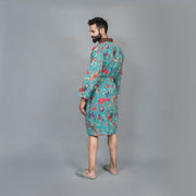 Teal  GREEN Couple Pure Cotton kimono robe