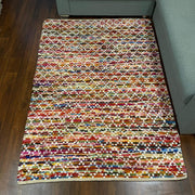 Hand-weaved 100% Cotton Multi-color  Rug