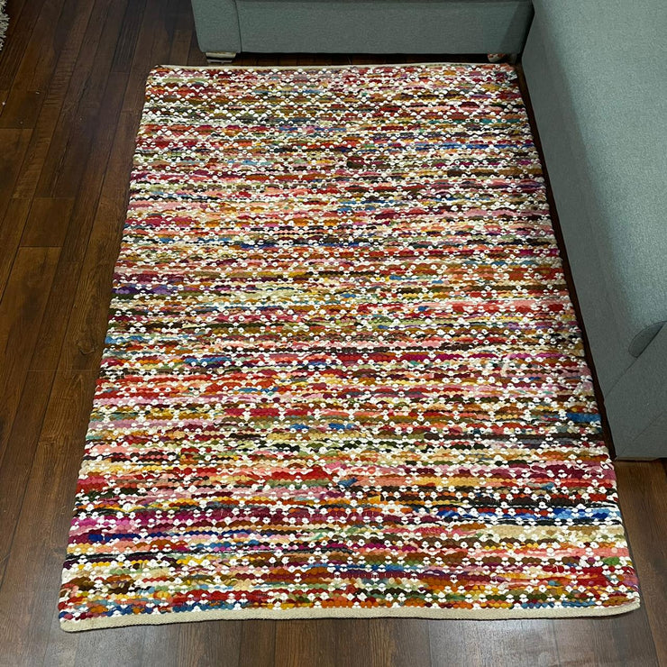 Hand-weaved 100% Cotton Multi-color  Rug