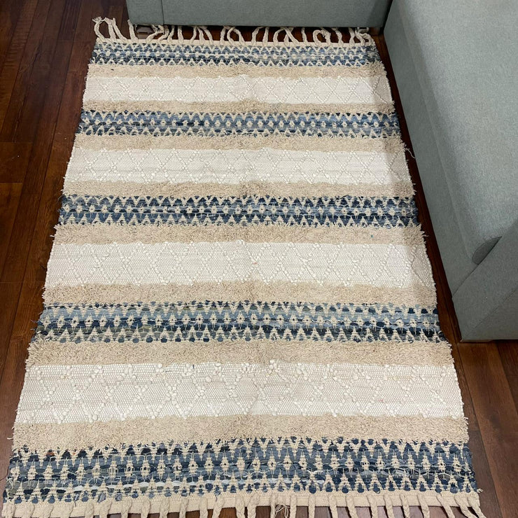 Hand-weaved 100% Cotton Multi-color  Rug