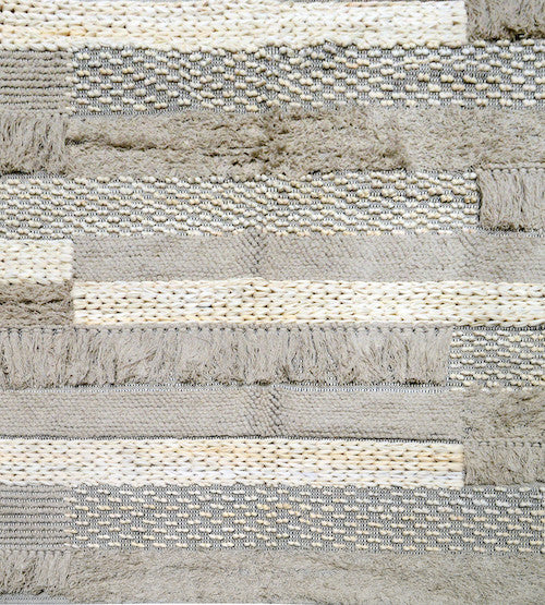 Hand-weaved 100% Cotton Grey Rug with set of 2 cushion covers