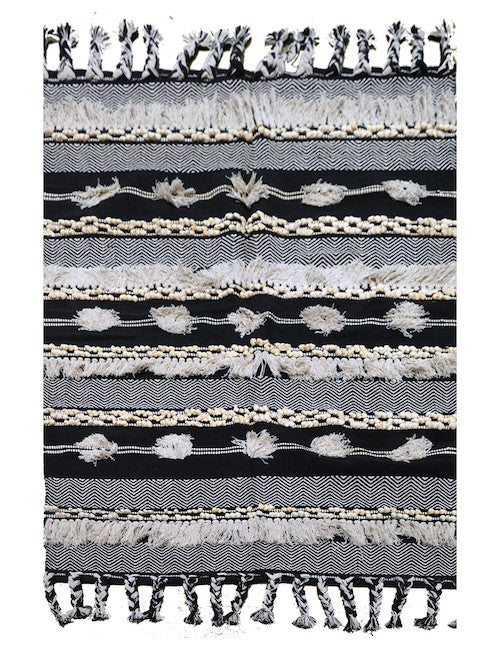 Hand-weaved 100% Cotton Grey Shade Rug