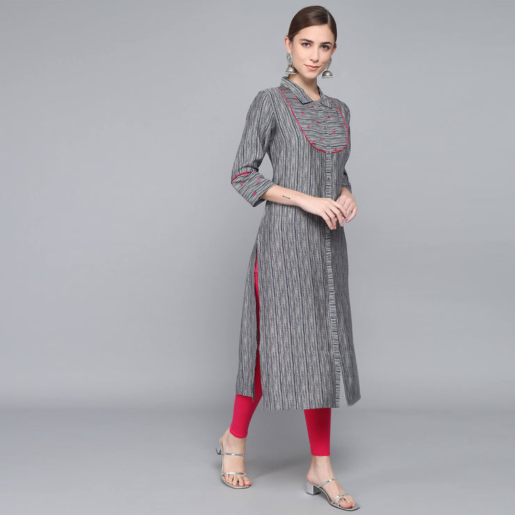 BLUE MUSLIN WOMEN'S KURTA muslin kurta Rangdeep-Fashions 