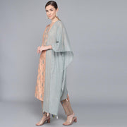 PEACH MUSLIN WOMEN'S KURTA PAJAMA DUPATTA SET muslin kurta Rangdeep-Fashions 