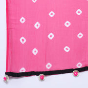 Rang Deep Black Pink Block Print Cotton Set of Kurti With Pant & Dupatta Kurti Dupatta set Pant Rangdeep-Fashions 