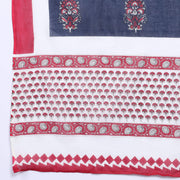Rang Deep Midnight Blue Block Print Cotton Set of Kurti With Pant & Dupatta Kurti Dupatta set Pant Rangdeep-Fashions 