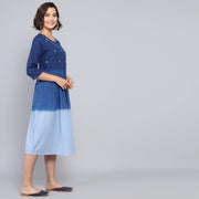 RangDeep Blueberries Ombre Cotton Kurta Dress Ombre Dress Rangdeep-Fashions 