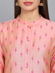 Rangdeep Flamingo Pink Knee length Viscose Straight Kurta Viscose Kurtis Rangdeep-Fashions 