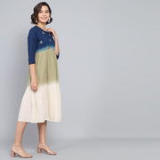 RangDeep Frozen Blue Ombre Cotton Kurta Dress Ombre Dress Rangdeep-Fashions Large 