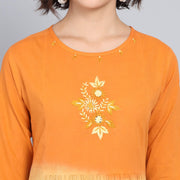 RangDeep Lemon Sorbet Ombre Cotton Kurta Dress Ombre Dress Rangdeep-Fashions 