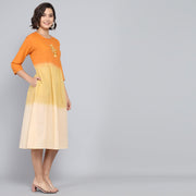RangDeep Lemon Sorbet Ombre Cotton Kurta Dress Ombre Dress Rangdeep-Fashions X-Large 