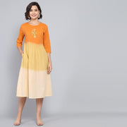 RangDeep Lemon Sorbet Ombre Cotton Kurta Dress Ombre Dress Rangdeep-Fashions XX-Large 