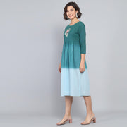RangDeep Mermaid Ombre Cotton Kurta Dress Ombre Dress Rangdeep-Fashions 