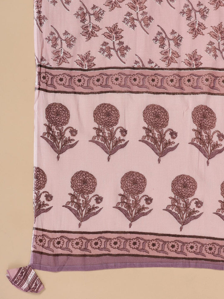 RangDeep Women Pink Floral Print Kurta Set Kurti Dupatta set Pant Rangdeep-Fashions 
