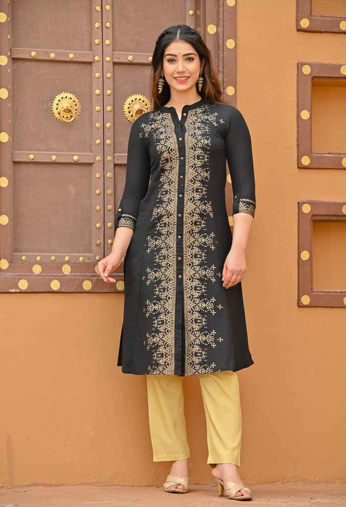 Women Green Kurta Kurti with Golden Pant Set Indian Pakistani Dress | eBay