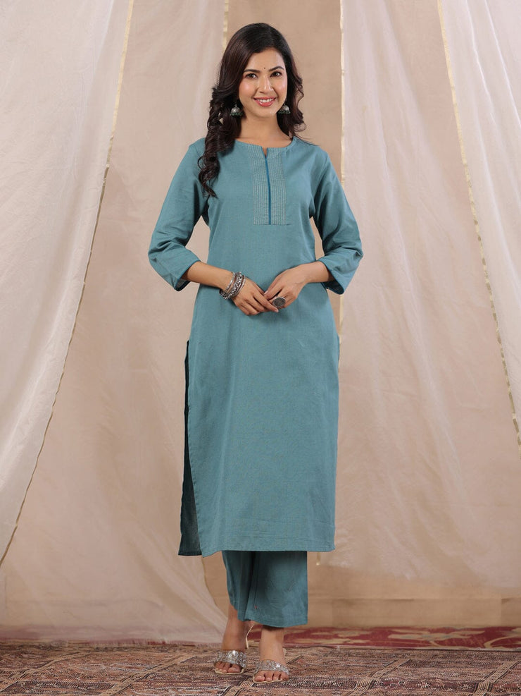 Women Cotton Flex Kurta Set With Chiffon Dupatta Kurti Dupatta set Pant Rangdeep-Fashions 