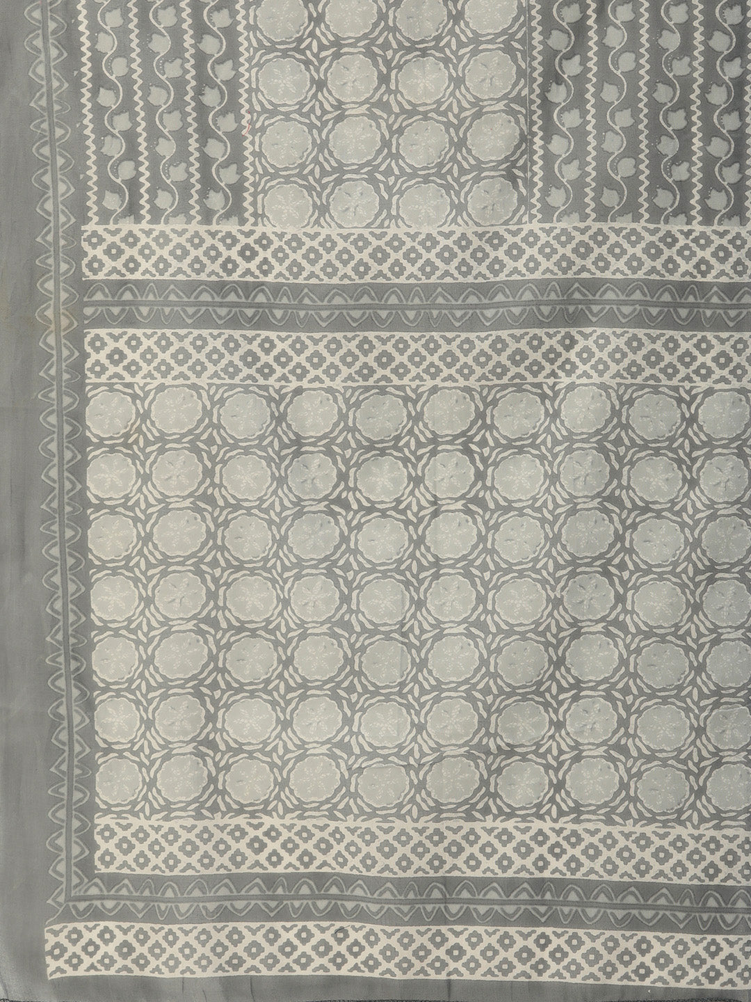Women Grey Ethnic Motifs Printed Beads and Stones Pure Cotton Kurta with Trousers & With Dupatta Kurti Dupatta set Pant Rangdeep-Fashions 