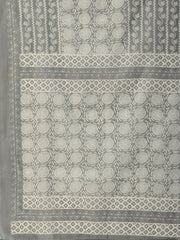 Women Grey Ethnic Motifs Printed Beads and Stones Pure Cotton Kurta with Trousers & With Dupatta Kurti Dupatta set Pant Rangdeep-Fashions 