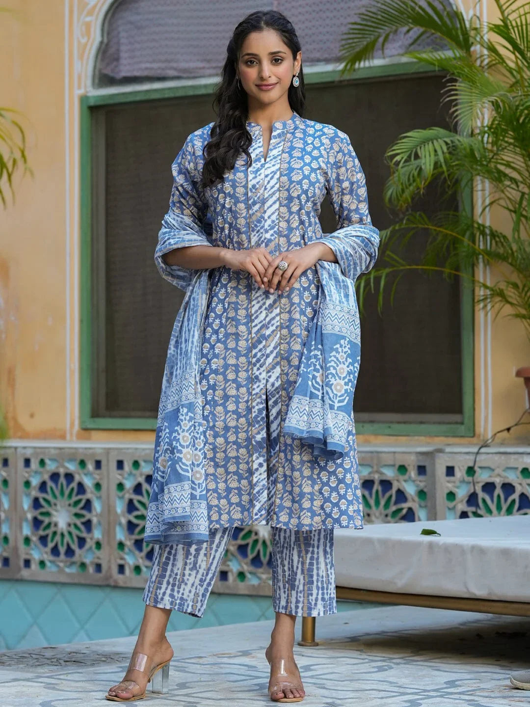 cotton kurta dress for women Indian Women Pure Cotton Kurta Palazzo Set Bollywood Designer Top Kurti Cord Set